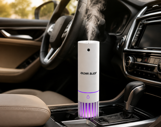 AROMA BLIDF Tower Car Aroma Diffuser with Essential Oil Mist and LED Light